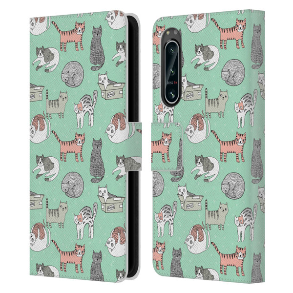 Andrea Lauren Design Animals Cats Leather Book Wallet Case Cover For Sony Xperia 5 IV