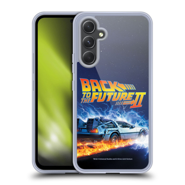 Back to the Future II Key Art Time Machine Car Soft Gel Case for Samsung Galaxy A54 5G