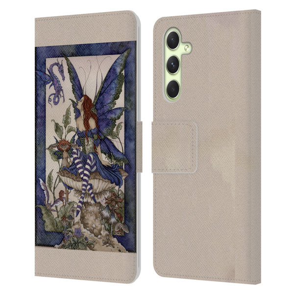Amy Brown Pixies Bottom Of The Garden Leather Book Wallet Case Cover For Samsung Galaxy A54 5G