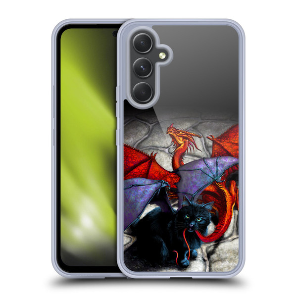 Stanley Morrison Art Bat Winged Black Cat & Dragon Soft Gel Case for Samsung Galaxy A54 5G