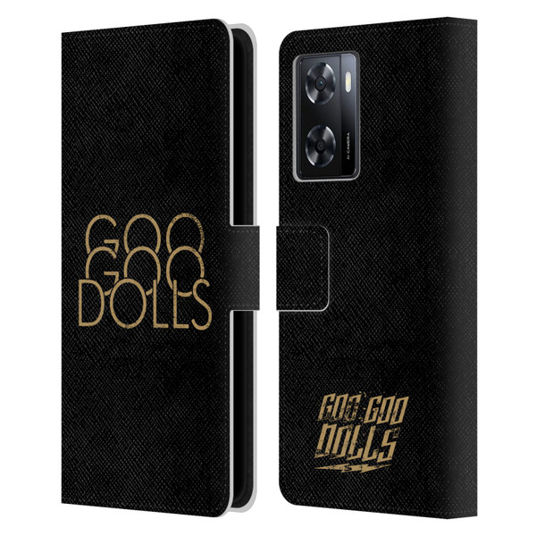 Goo Goo Dolls Graphics Stacked Gold Leather Book Wallet Case Cover For OPPO A57s