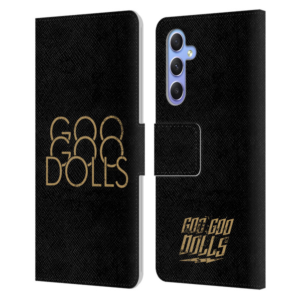 Goo Goo Dolls Graphics Stacked Gold Leather Book Wallet Case Cover For Samsung Galaxy A34 5G