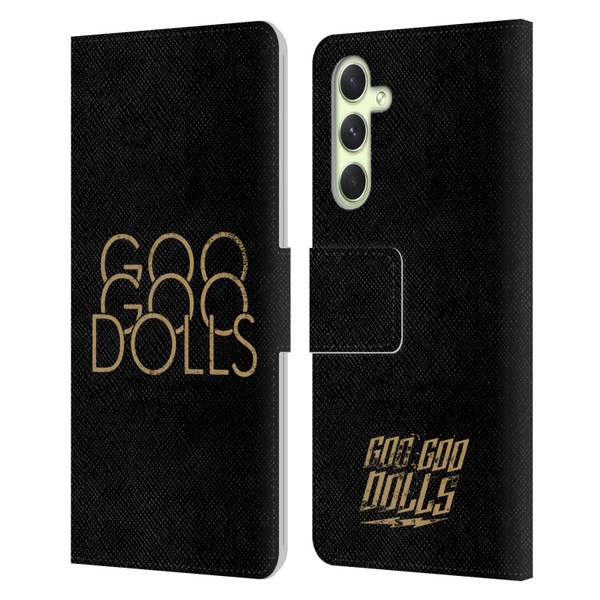 Goo Goo Dolls Graphics Stacked Gold Leather Book Wallet Case Cover For Samsung Galaxy A54 5G