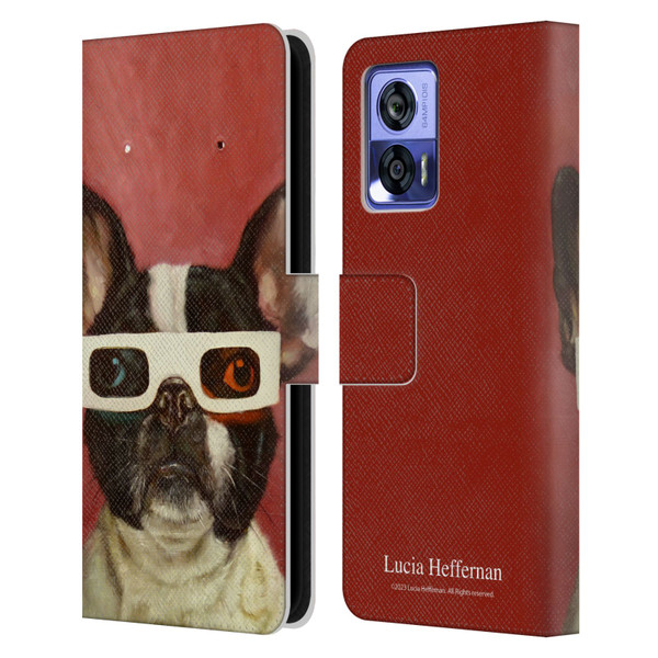 Lucia Heffernan Art 3D Dog Leather Book Wallet Case Cover For Motorola Edge 30 Neo 5G