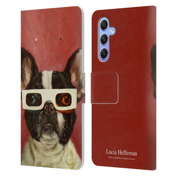 Lucia Heffernan Art 3D Dog Leather Book Wallet Case Cover For Samsung Galaxy A34 5G