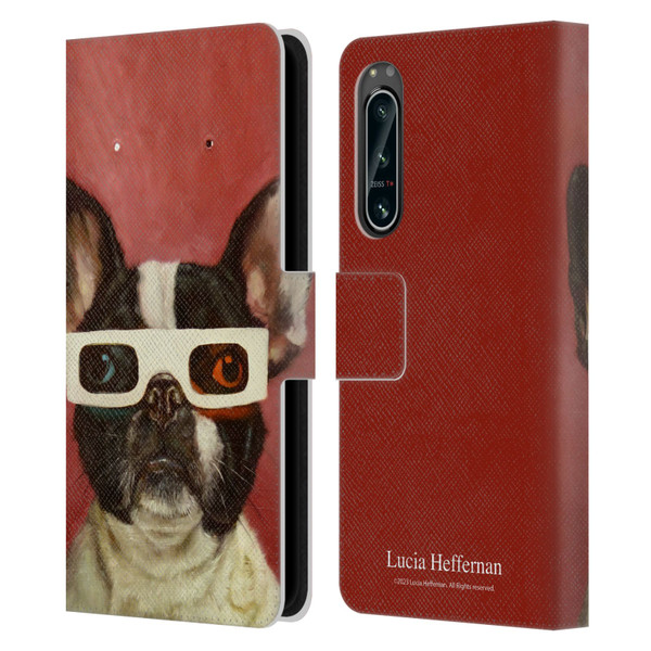 Lucia Heffernan Art 3D Dog Leather Book Wallet Case Cover For Sony Xperia 5 IV