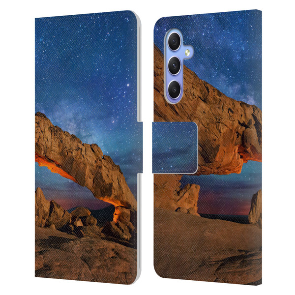 Royce Bair Nightscapes Sunset Arch Leather Book Wallet Case Cover For Samsung Galaxy A34 5G