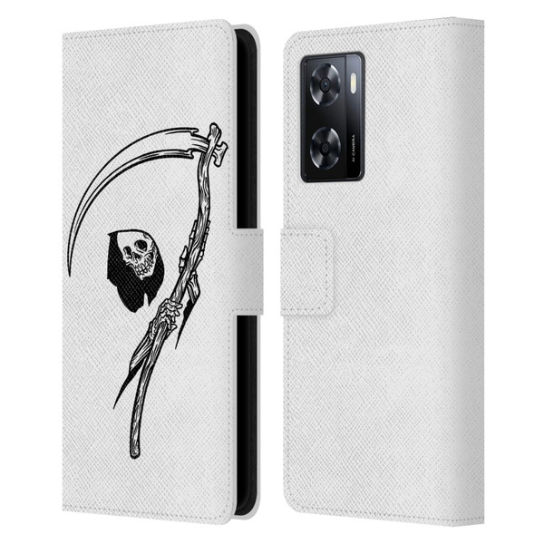 Matt Bailey Art Negative Reaper Leather Book Wallet Case Cover For OPPO A57s