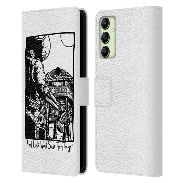 Matt Bailey Art Luck Won't Save Them Leather Book Wallet Case Cover For Samsung Galaxy A14 5G