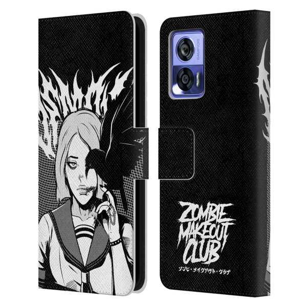Zombie Makeout Club Art Crow Leather Book Wallet Case Cover For Motorola Edge 30 Neo 5G