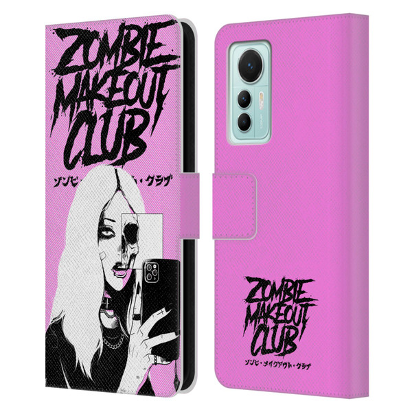 Zombie Makeout Club Art Selfie Skull Leather Book Wallet Case Cover For Xiaomi 12 Lite