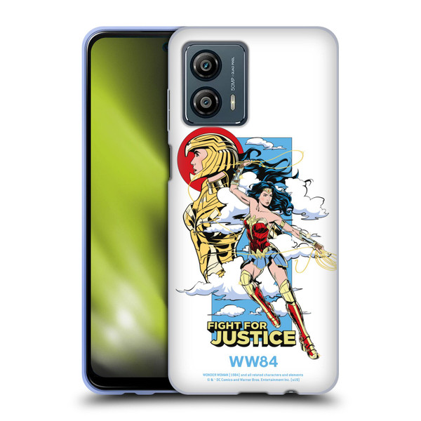 Wonder Woman 1984 Retro Art Fight For Justice Soft Gel Case for Motorola Moto G53 5G