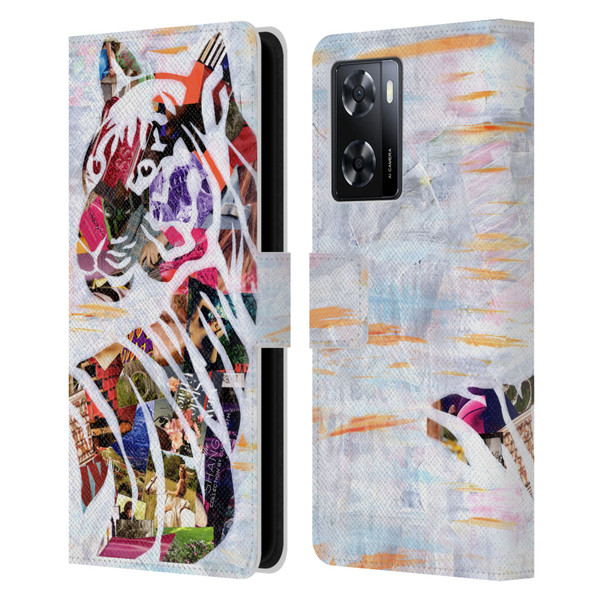 Artpoptart Animals Tiger Leather Book Wallet Case Cover For OPPO A57s