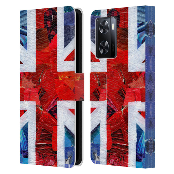 Artpoptart Flags Union Jack Leather Book Wallet Case Cover For OPPO A57s