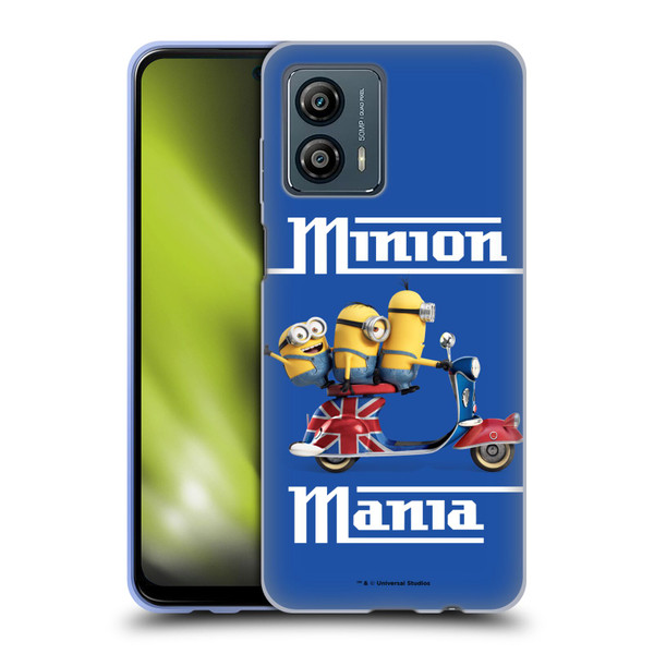Minions Minion British Invasion Union Jack Scooter Soft Gel Case for Motorola Moto G53 5G