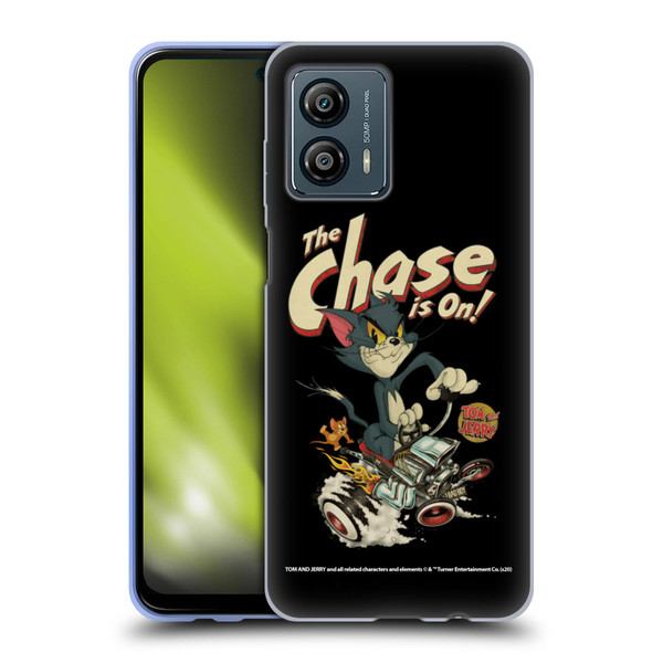 Tom and Jerry Typography Art The Chase Is On Soft Gel Case for Motorola Moto G53 5G