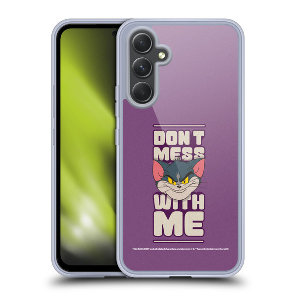 Tom and Jerry Typography Art Don't Mess With Me Soft Gel Case for Samsung Galaxy A54 5G