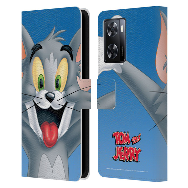 Tom and Jerry Full Face Tom Leather Book Wallet Case Cover For OPPO A57s