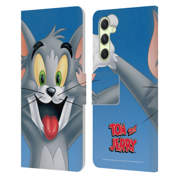 Tom and Jerry Full Face Tom Leather Book Wallet Case Cover For Samsung Galaxy A54 5G