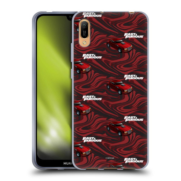Fast & Furious Franchise Car Pattern Red Soft Gel Case for Huawei Y6 Pro (2019)