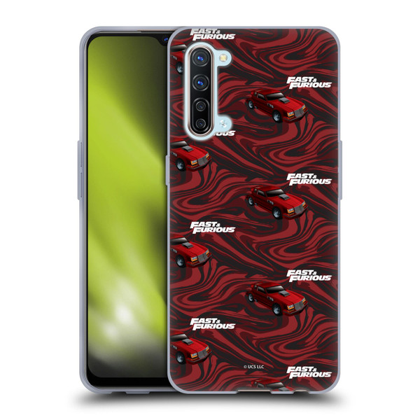 Fast & Furious Franchise Car Pattern Red Soft Gel Case for OPPO Find X2 Lite 5G