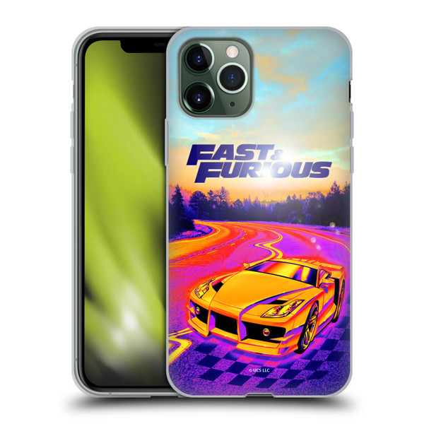 Fast & Furious Franchise Fast Fashion Colourful Car Soft Gel Case for Apple iPhone 11 Pro