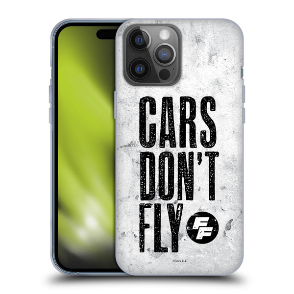Fast & Furious Franchise Graphics Cars Don't Fly Soft Gel Case for Apple iPhone 14 Pro Max