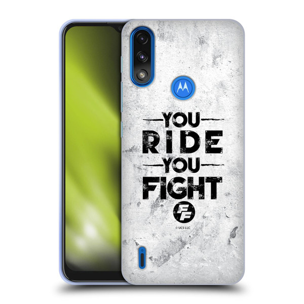 Fast & Furious Franchise Graphics You Ride You Fight Soft Gel Case for Motorola Moto E7 Power / Moto E7i Power