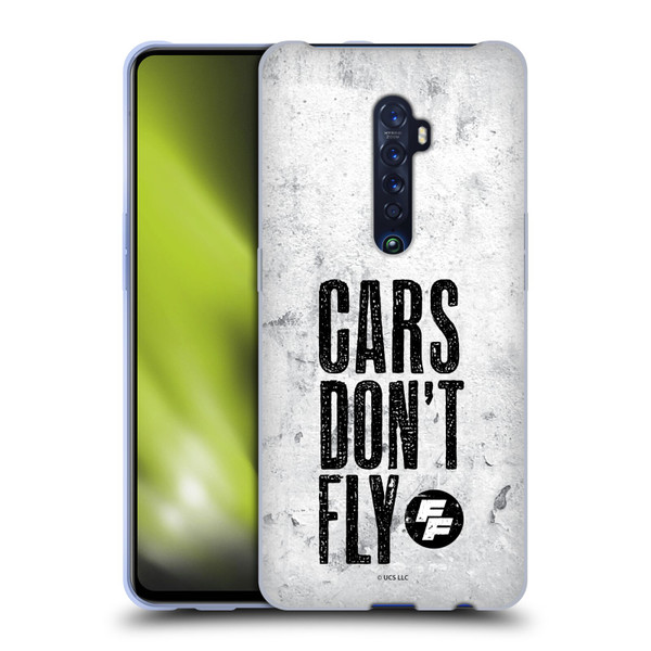 Fast & Furious Franchise Graphics Cars Don't Fly Soft Gel Case for OPPO Reno 2