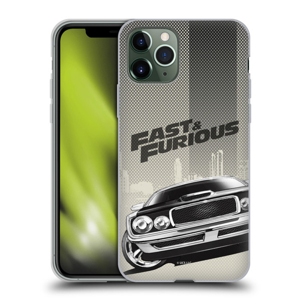 Fast & Furious Franchise Logo Art Halftone Car Soft Gel Case for Apple iPhone 11 Pro
