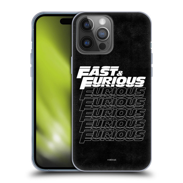 Fast & Furious Franchise Logo Art Black Text Soft Gel Case for Apple iPhone 14 Pro Max