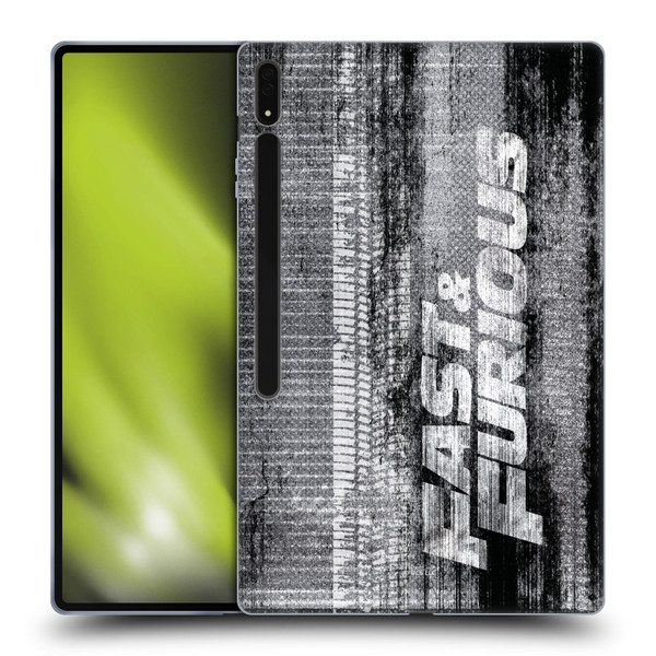 Fast & Furious Franchise Logo Art Tire Skid Marks Soft Gel Case for Samsung Galaxy Tab S8 Ultra