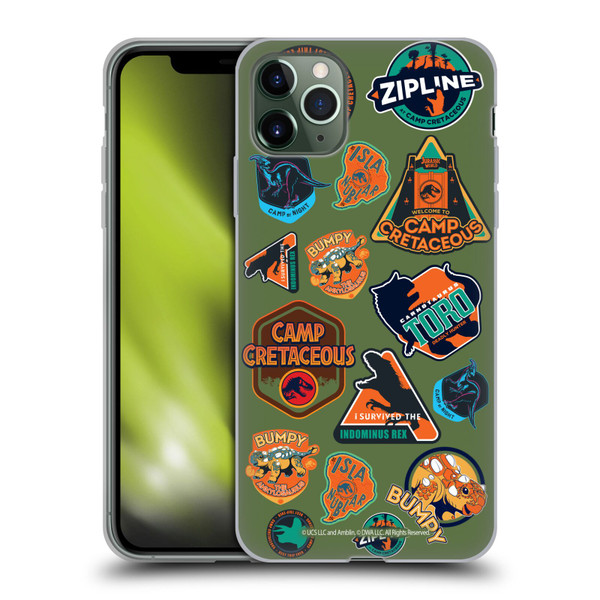 Jurassic World: Camp Cretaceous Character Art Pattern Icons Soft Gel Case for Apple iPhone 11 Pro Max