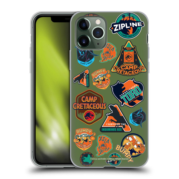 Jurassic World: Camp Cretaceous Character Art Pattern Icons Soft Gel Case for Apple iPhone 11 Pro