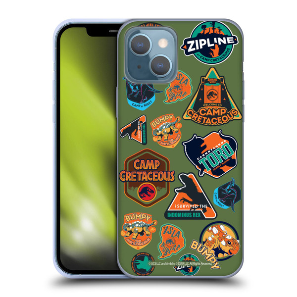 Jurassic World: Camp Cretaceous Character Art Pattern Icons Soft Gel Case for Apple iPhone 13