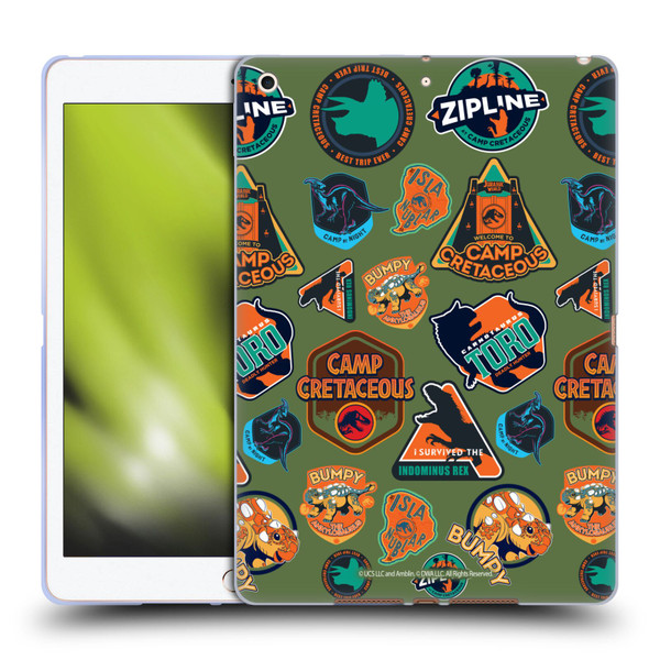 Jurassic World: Camp Cretaceous Character Art Pattern Icons Soft Gel Case for Apple iPad 10.2 2019/2020/2021