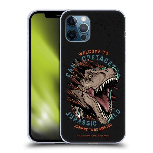 Jurassic World: Camp Cretaceous Dinosaur Graphics Welcome Soft Gel Case for Apple iPhone 12 / iPhone 12 Pro