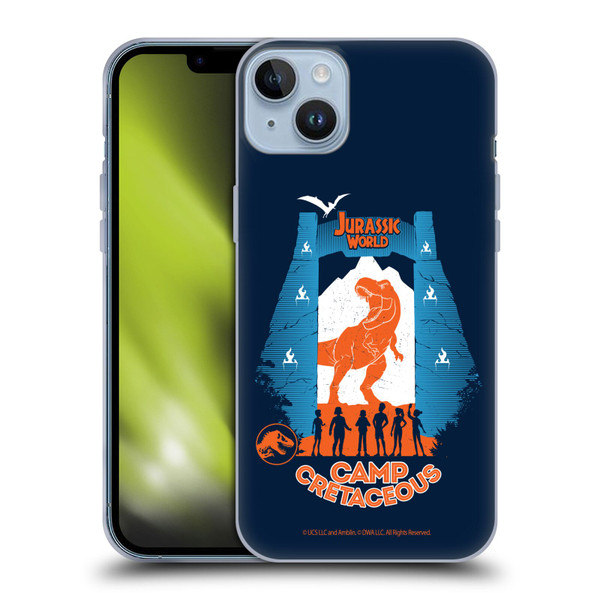 Jurassic World: Camp Cretaceous Dinosaur Graphics Silhouette Soft Gel Case for Apple iPhone 14 Plus