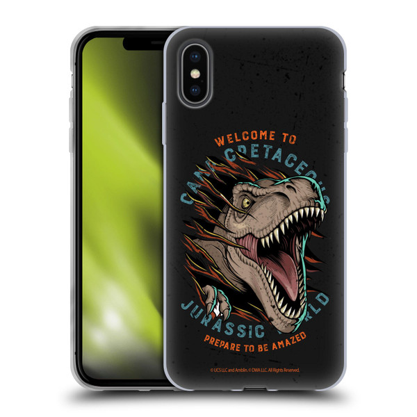 Jurassic World: Camp Cretaceous Dinosaur Graphics Welcome Soft Gel Case for Apple iPhone XS Max