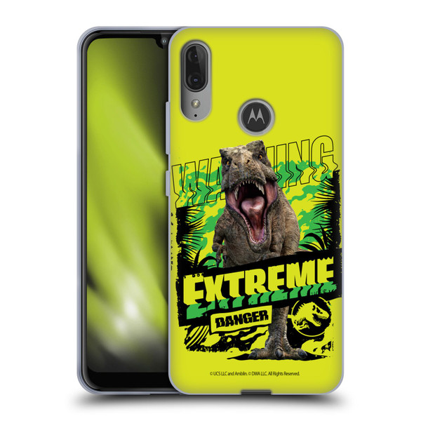 Jurassic World: Camp Cretaceous Dinosaur Graphics Extreme Danger Soft Gel Case for Motorola Moto E6 Plus