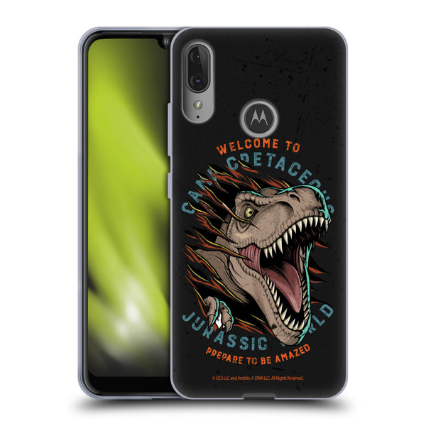 Jurassic World: Camp Cretaceous Dinosaur Graphics Welcome Soft Gel Case for Motorola Moto E6 Plus