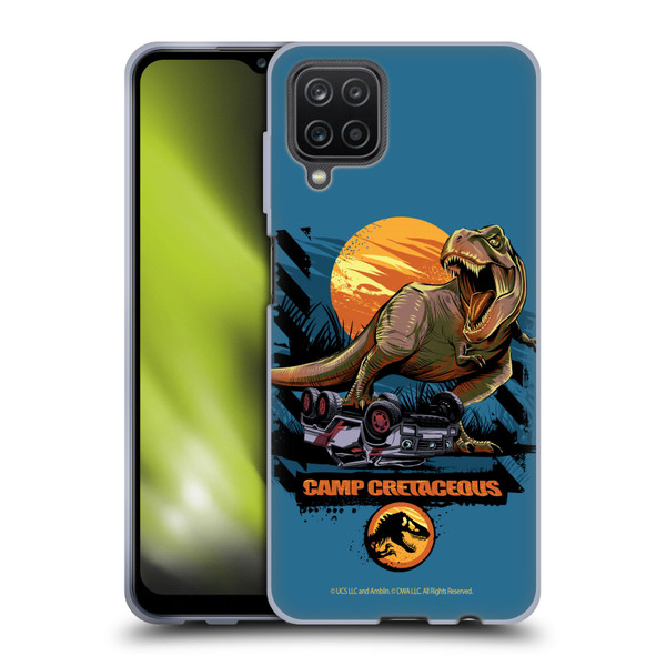 Jurassic World: Camp Cretaceous Dinosaur Graphics Blue Soft Gel Case for Samsung Galaxy A12 (2020)
