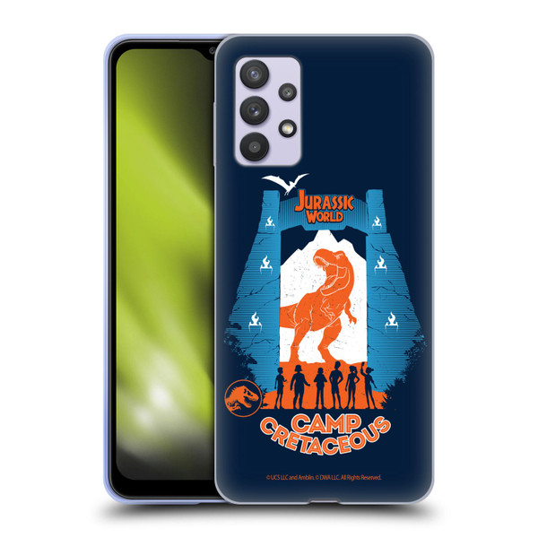 Jurassic World: Camp Cretaceous Dinosaur Graphics Silhouette Soft Gel Case for Samsung Galaxy A32 5G / M32 5G (2021)