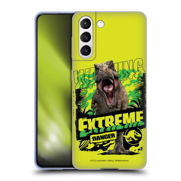 Jurassic World: Camp Cretaceous Dinosaur Graphics Extreme Danger Soft Gel Case for Samsung Galaxy S21 5G