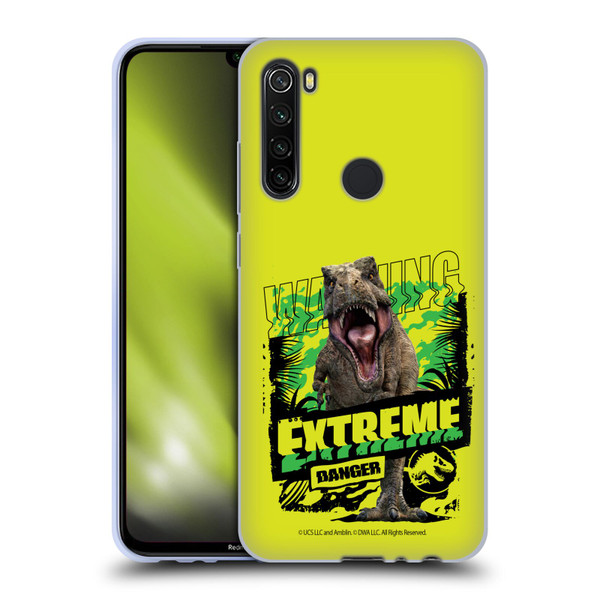 Jurassic World: Camp Cretaceous Dinosaur Graphics Extreme Danger Soft Gel Case for Xiaomi Redmi Note 8T