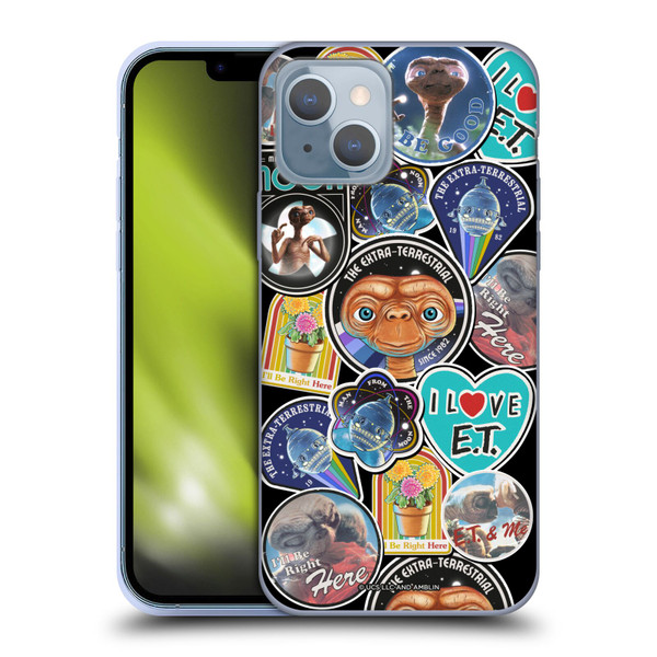 E.T. Graphics Sticker Prints Soft Gel Case for Apple iPhone 14