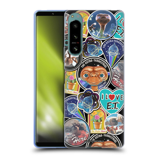 E.T. Graphics Sticker Prints Soft Gel Case for Sony Xperia 5 IV