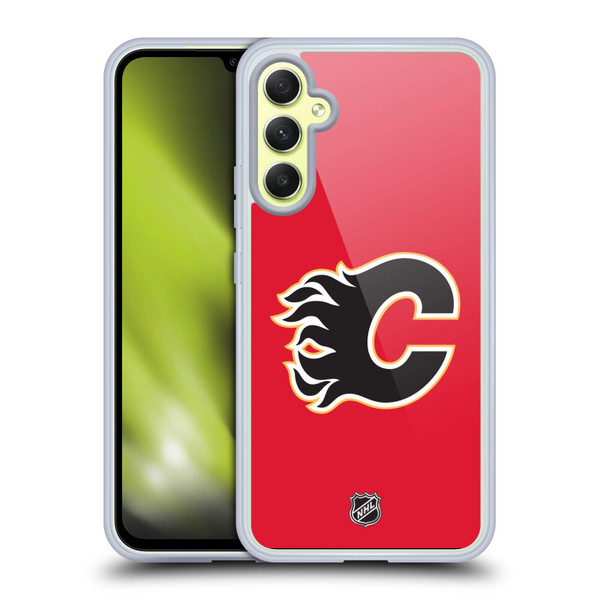 NHL Calgary Flames Plain Soft Gel Case for Samsung Galaxy A34 5G