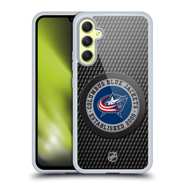 NHL Columbus Blue Jackets Puck Texture Soft Gel Case for Samsung Galaxy A34 5G