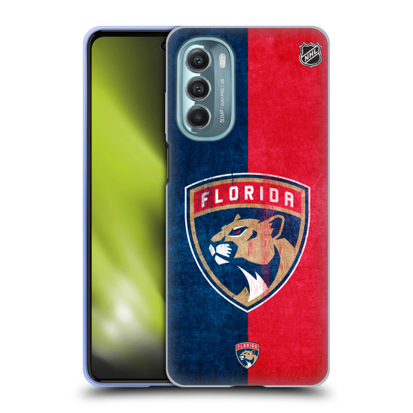NHL Florida Panthers Half Distressed Soft Gel Case for Motorola Moto G Stylus 5G (2022)